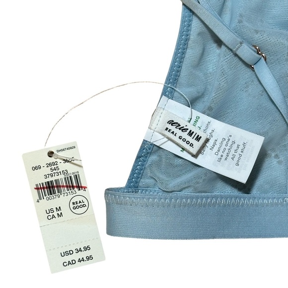 Aerie Bralette Poppy Bandeau Light Blue Lace Size Medium NWT - Picture 2 of 6